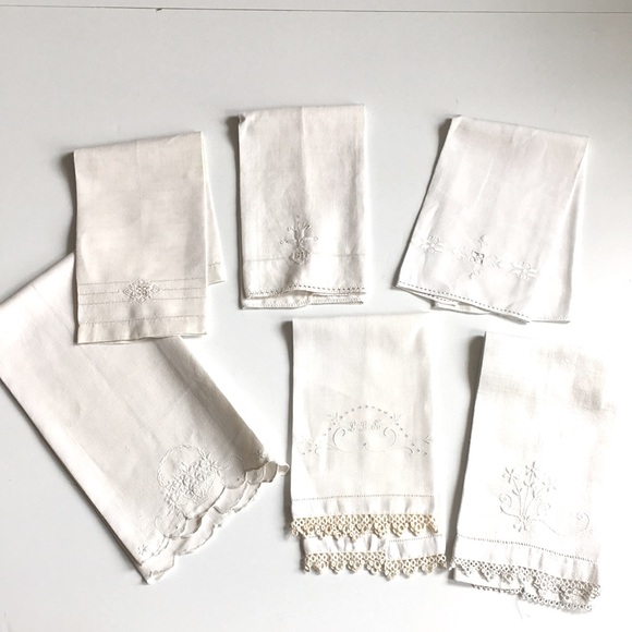Vintage Linens Bath Lot Of Vintage Linen Hand Towels Poshmark